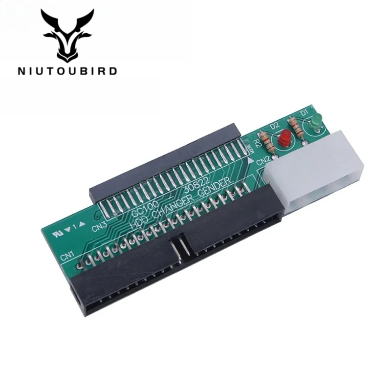 

2,5-дюймовый в 3,5-дюймовый преобразователь HDD Карта 2,5-дюймового IDE 44-контактного разъема «мама» на 3,5-дюймовый IDE 40-контактный адаптер жесткого диска SSD со светодиодной подсветкой