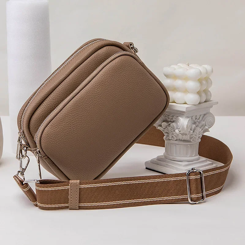 Nuevo bolso cuadrado pequeño con patrón de lichi, cómoda correa tejida, estilo correa ancha para el hombro, Bolso pequeño, bolso de hombro tipo bandolera de un solo hombro