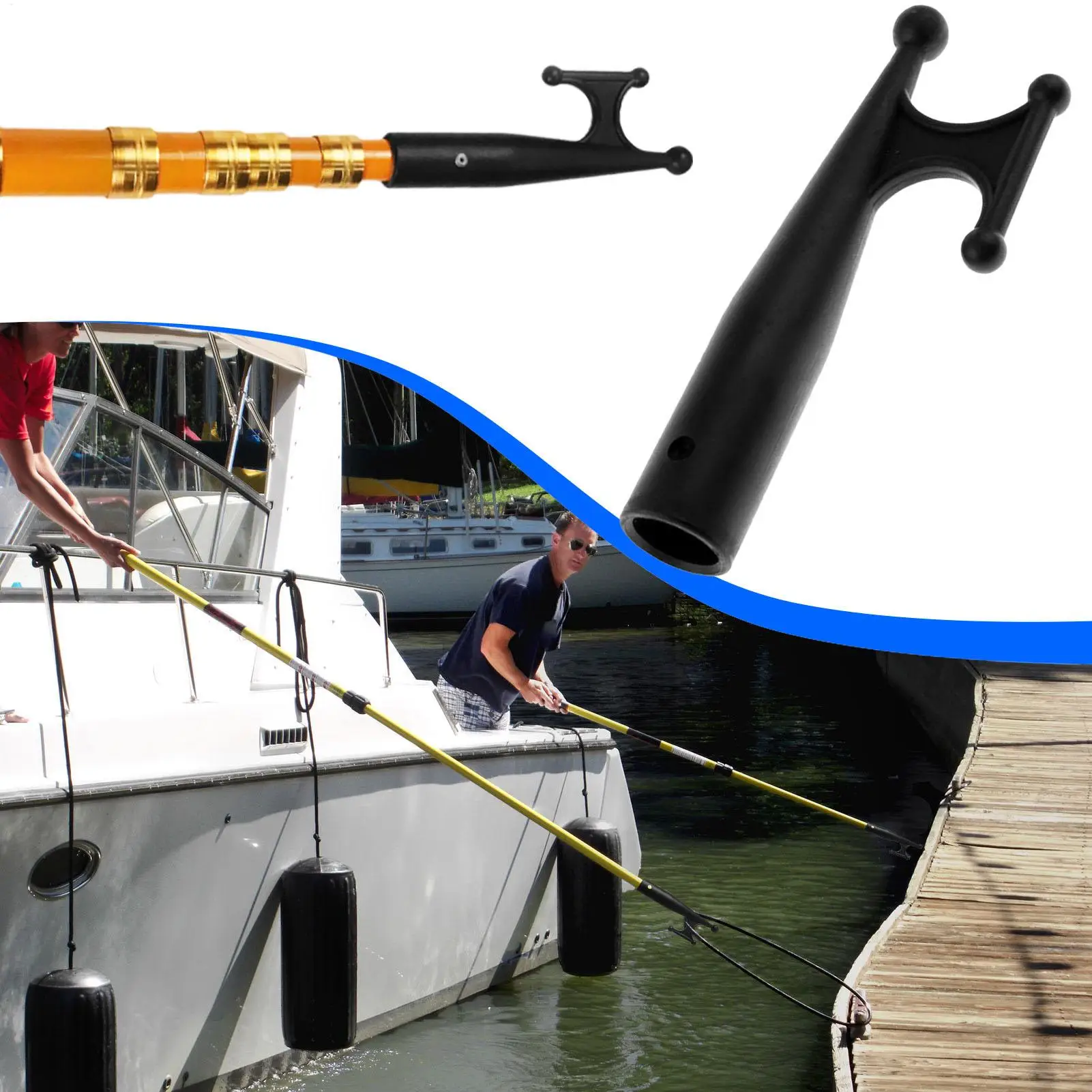 Nylon Boat Hook Easily Connect Lifeboat Tow Hook Marine And Yacht Accessories For Connecting With Telescopic Extension Rods