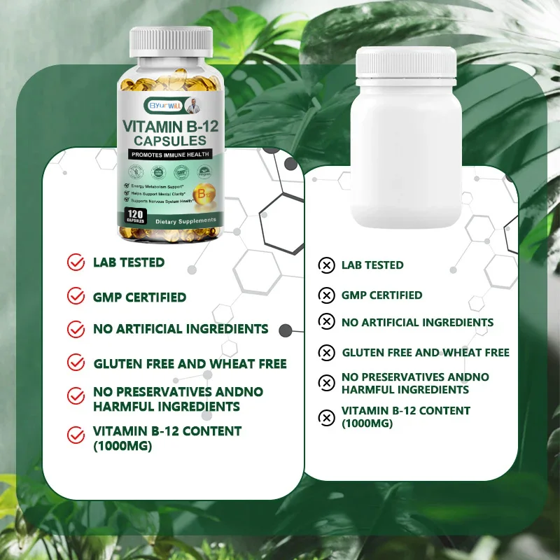 Vitamin B12 1000mcg, Supports Energy Metabolism and Nervous System, Blood Cell Function, Healthy Sleep Vitamin Supplement