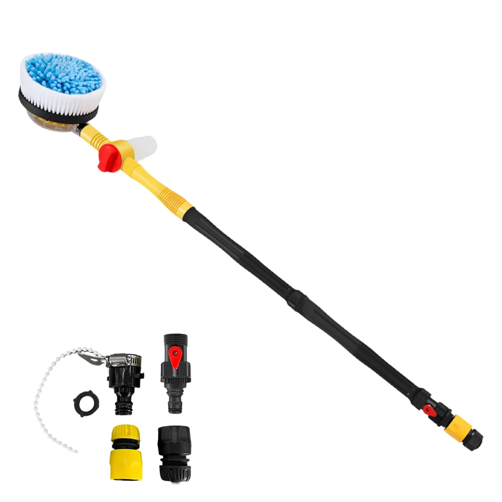 Car Rotary Wash Brush Adjustable Spray Foam Rotating Brush 360 Degree Car Cleaning Mop Chenille for Vehicle Cleaning Maintenance