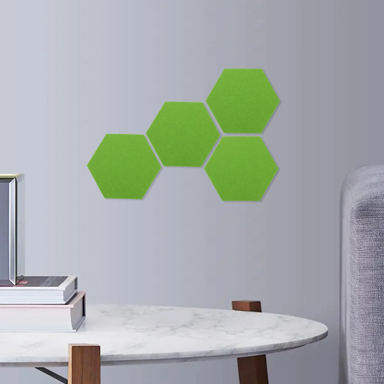 12Pcs Hexagon Felt Memo Boards Functional Wall Tiles for Bulletin Notes Keys Masks Home Office Classroom Decor