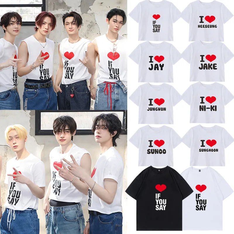 

Enhypen ex ort Sve T-irt Cotton Youth Faion Casual round Ne Top for Teens All Seasons Wear Comfortable Fit