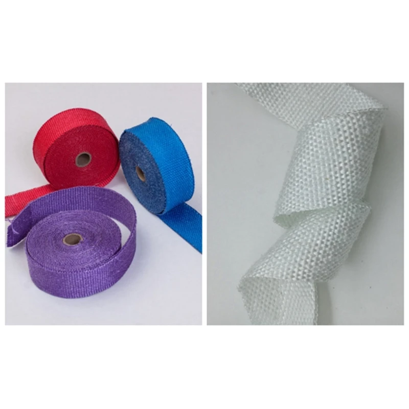 Y1UB Exhaust Heat Wrap Roll for Motorcycle Fiberglass Heat Tape Exhaust Thermal Tape Wrap Muffler Thermal Tape