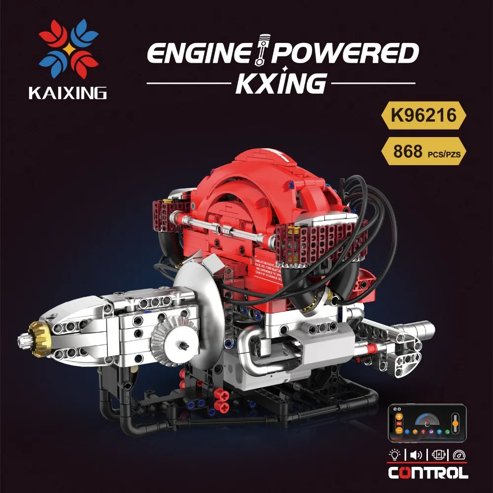 K96216 868 ชิ้น ชุดประกอบเครื่องยนต์แมลงเต่าทองจำลอง รุ่นมีไฟ ควบคุมการตั้งโปรแกรมผ่านแอป ของเล่น STEM เสริมพัฒนาการสำหรับเด็ก