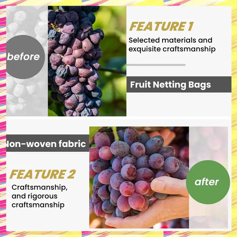 

ABJJ 100PCS Garden Plant Fruit Cover Protect Net Mesh Bag Against Insect Bird Pest