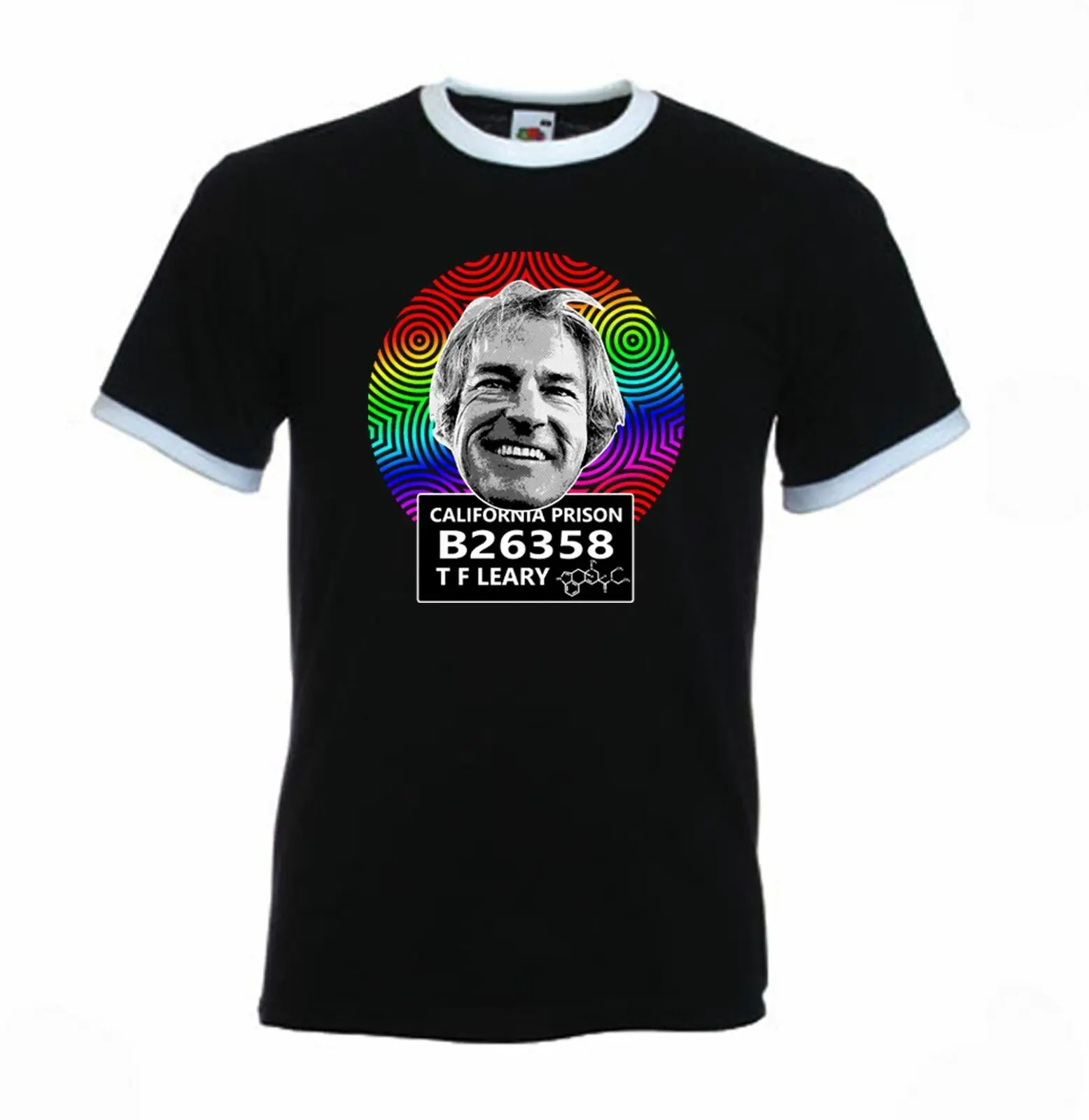 Timothy Leary California Prison Psychedelic Drug Contrast Ringer T Shirt
