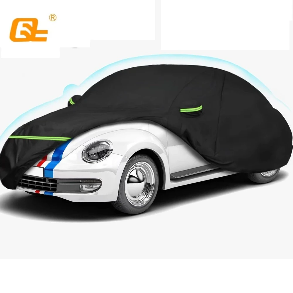 Custom Car Covers Fit for 1998-2025 Volkswagen New Beetle 2 Door Waterproof All Weather Outdoor Windproof Cover with Door Zipper