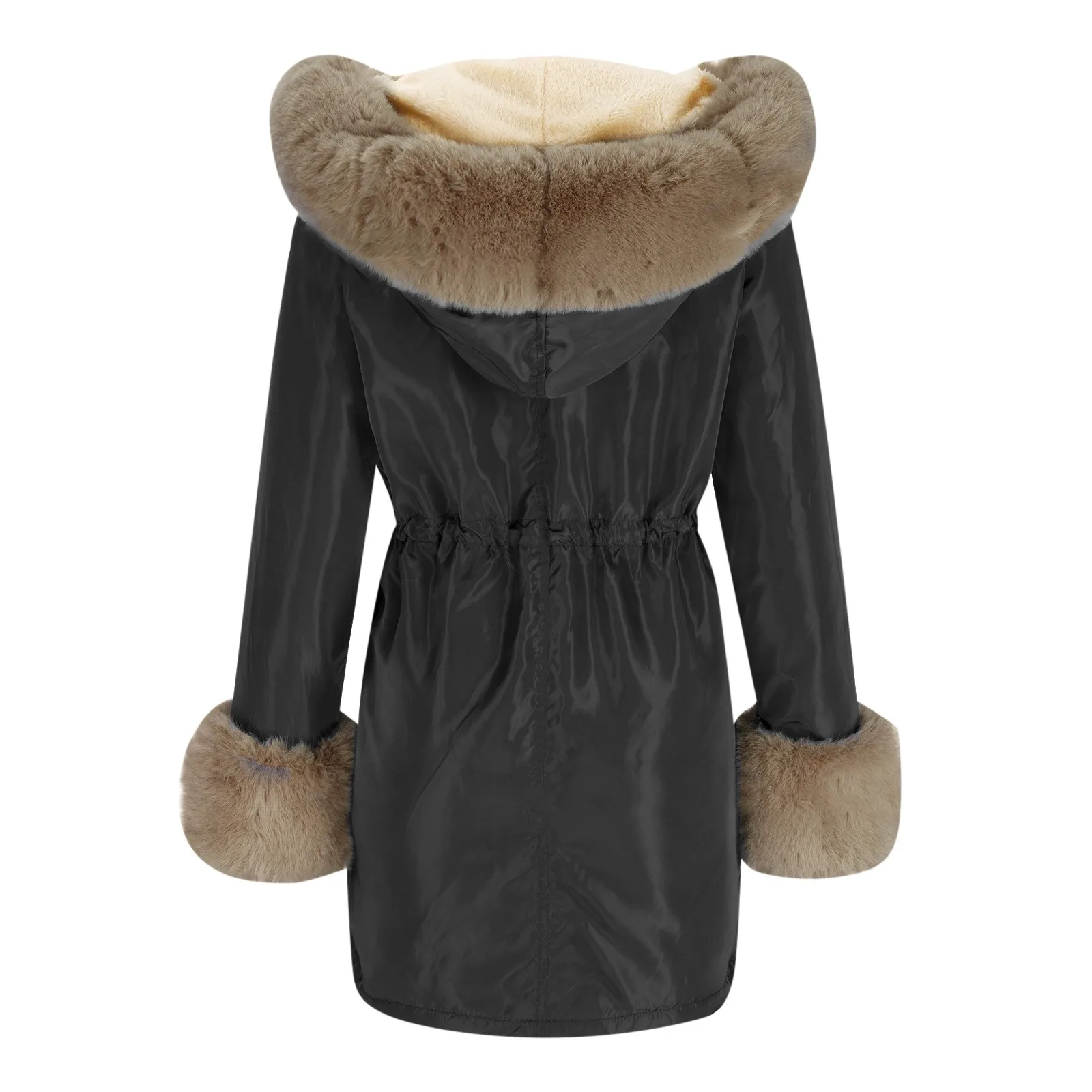 Hooded Jackets Coat Long Sleeve Fur Collar Keep Warm Trend Winter Coat Fur Collar Coat Autumn Women Fur Collar Parkas Outwear