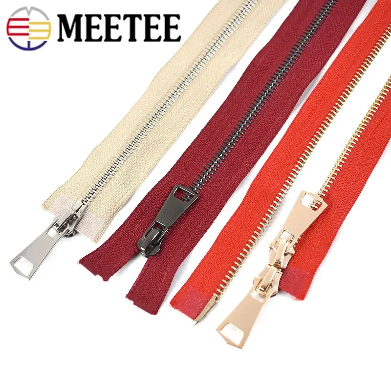 1/2Pcs 5# Metal Zippers 120cm Open End Double Slider Zip Long Decorative Zipper Repair Kit Bag Clothes Jacket Sewing Accessories