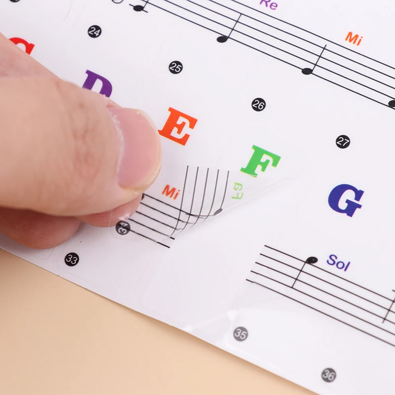 New 1PC Music Electronic Piano Keyboard Note Stickers Piano Keyboard Stickers For 37 49 54 61 88 White And Black KeysAcc