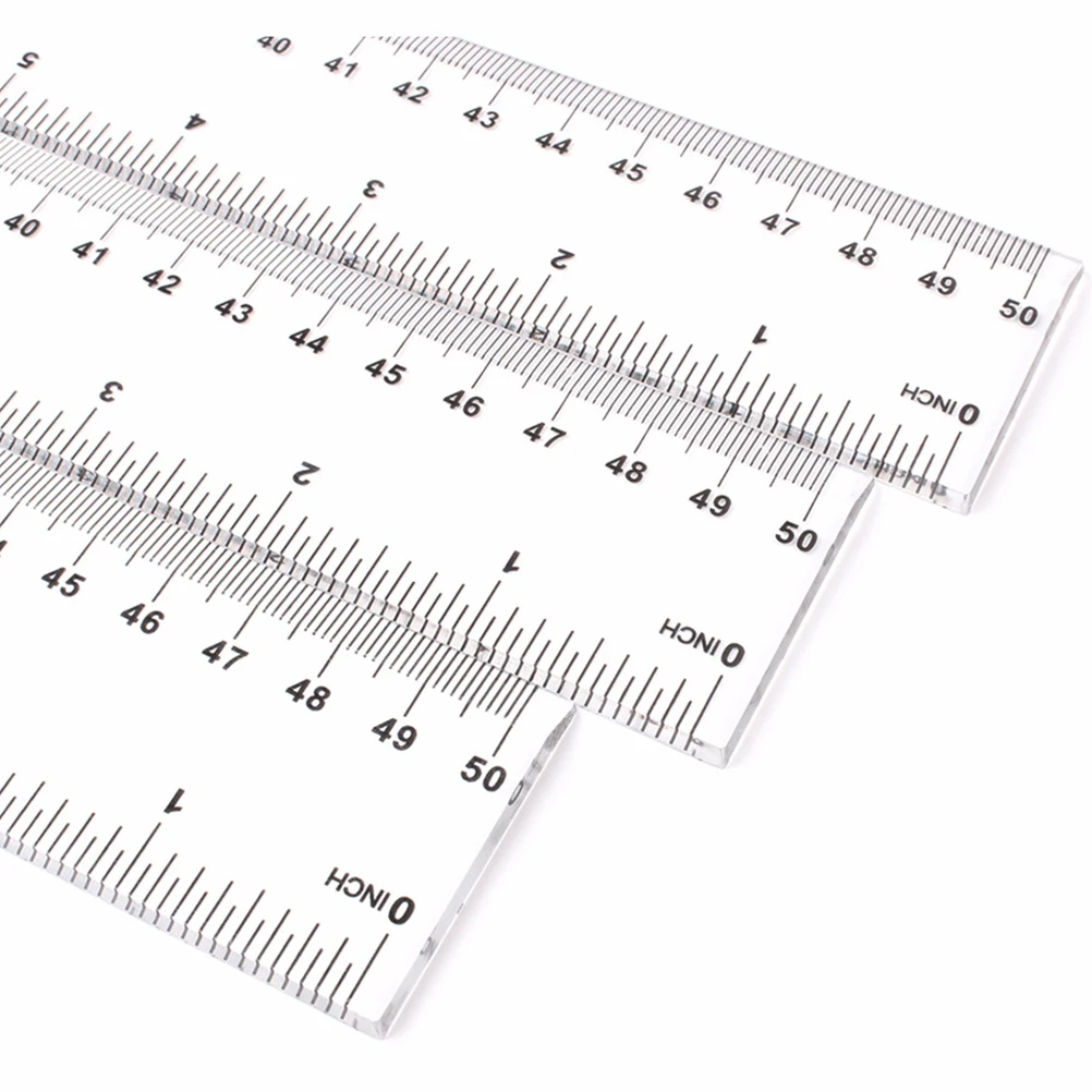 

6pcs Plastic Straight Ruler Transparent Precision Measurement Tool School Office Use Clear Scale Gift For Kids 50Cm