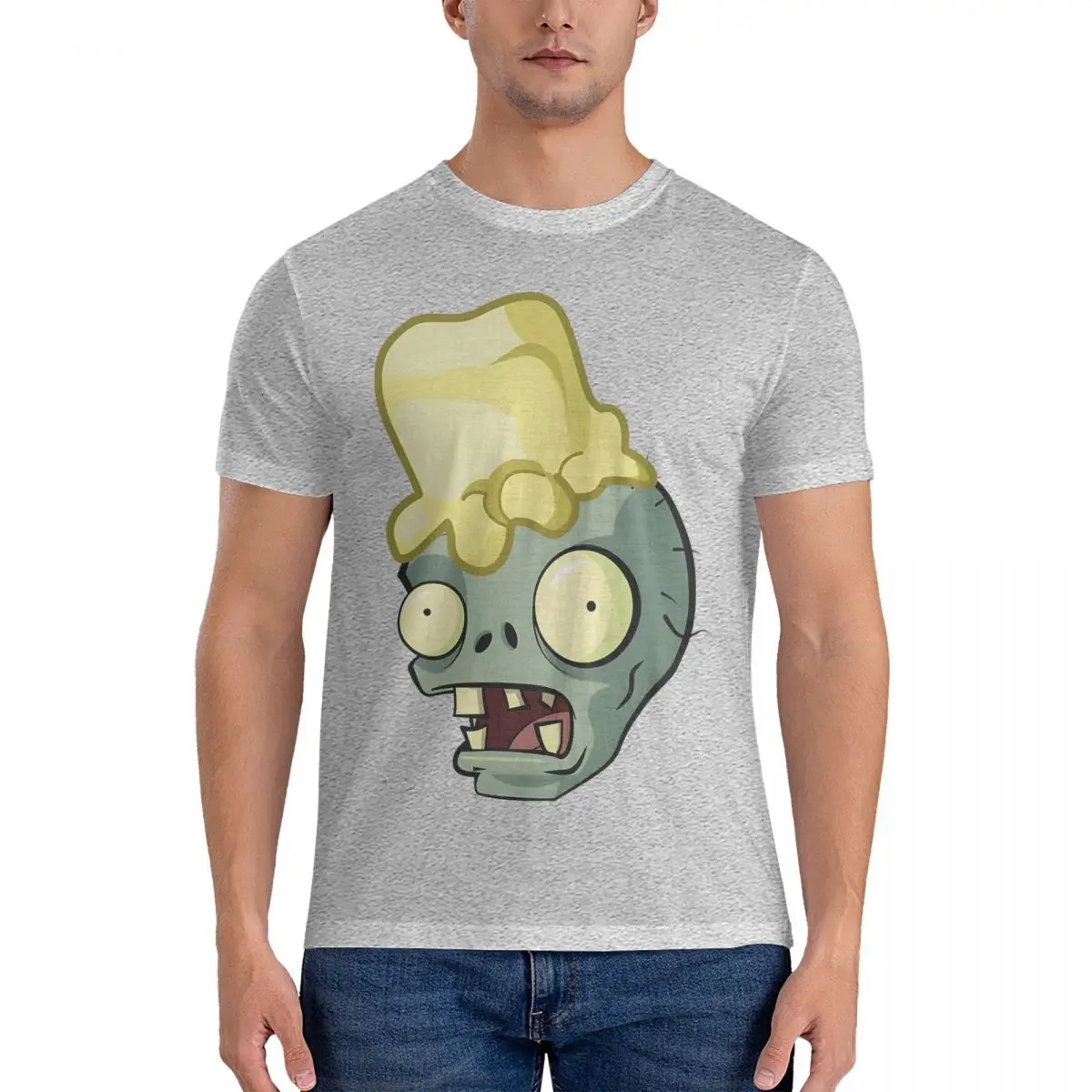 2025 نموذج جديد زبدة تي شيرت الرجال النباتات مقابل Z-الزومبي موضة القطن تي شيرت الجولة الرقبة قصيرة الأكمام تي شيرت Py الملابس