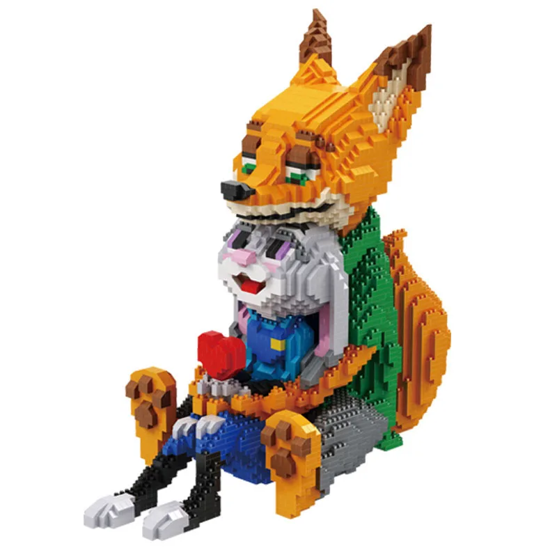 Zootopia Mini Building Blocks Judy Rabbit Anime Action Figures Nick Fox Collection Micro Bricks Toys for children