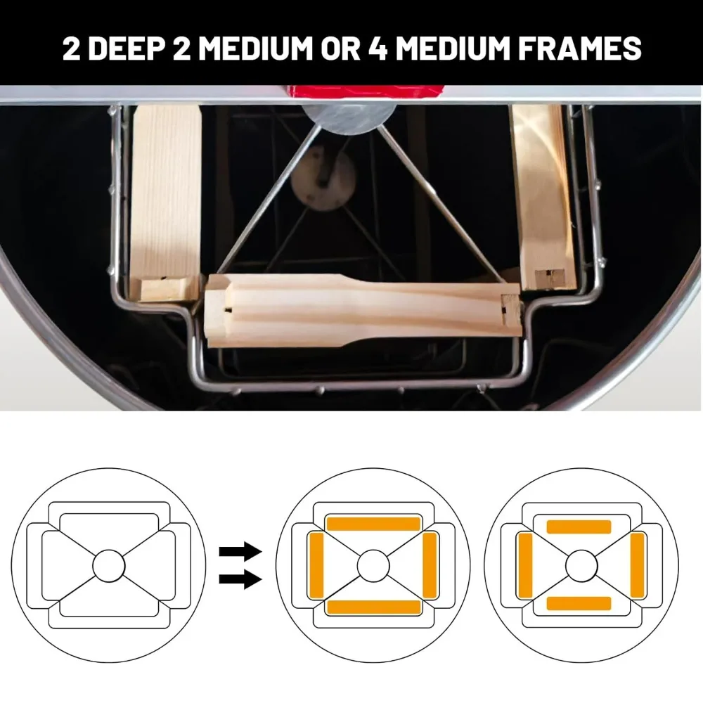 مجموعة مستخرج العسل اليدوية لمربيعي النحل: تتضمن قبضة إطار وسكين غير مغطى ومنخل مزدوج لحصاد العسل #4