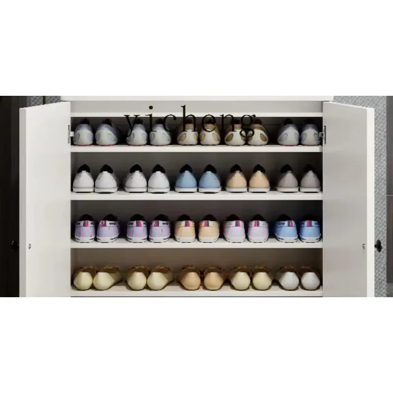 GZ-8 Shoe Cabinet Outer Corridor Storage Porch Cabinet Large Capacity Solid Wood Legs