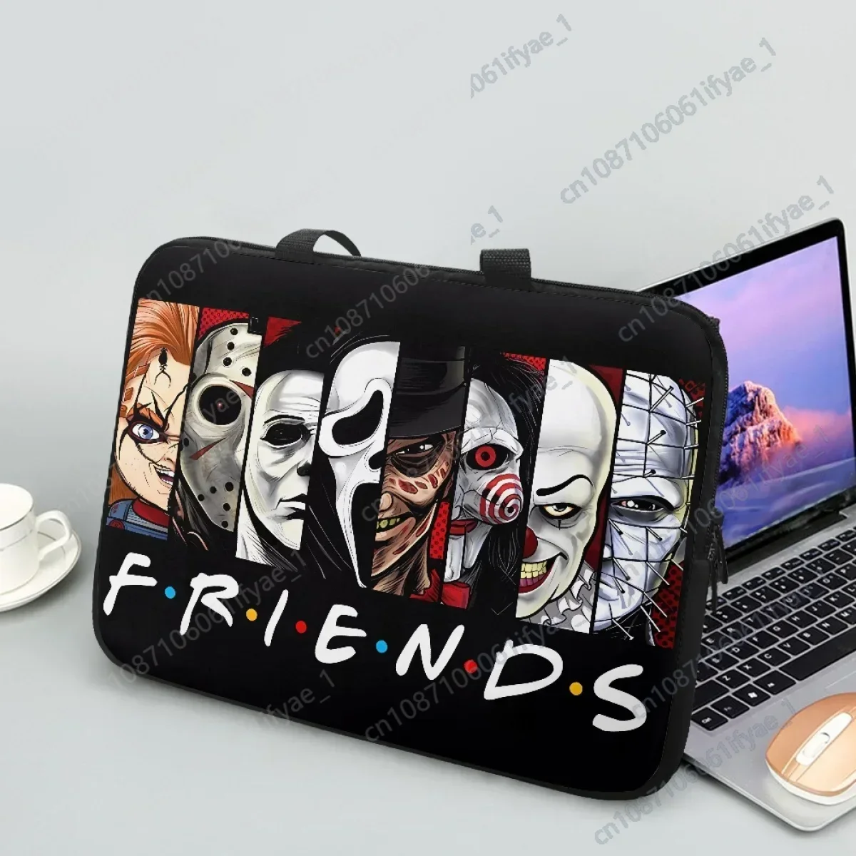 

Horror Movie Killer TV Friends Print Laptop Bag Sleeve Case Computer Protective Shoulder Carrying Case For Multi Sizes Handbags