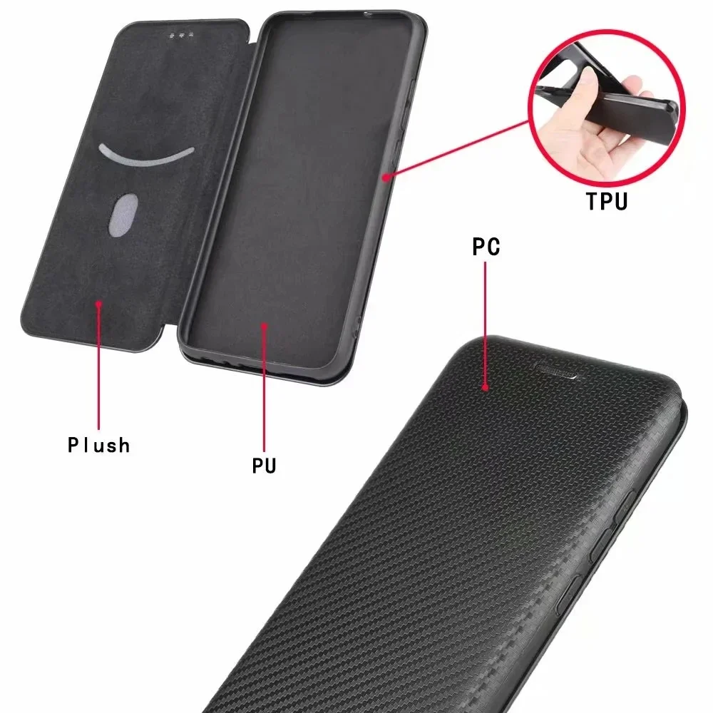 Luxury Funda Matte Flip Case for Google Pixel 10 Pro xl 10A 9A 9 8 7 6 7A 8A Lite Shell Carbon Fiber Coque Hard Phone Cover Capa