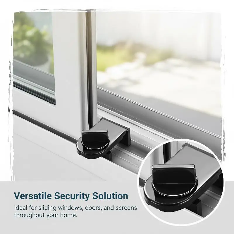 Anti-Theft Anti-Pinch Safety Child Pet Protection Bidirectional Fixer Aluminum Alloy Sliding Door Window Lock Latch