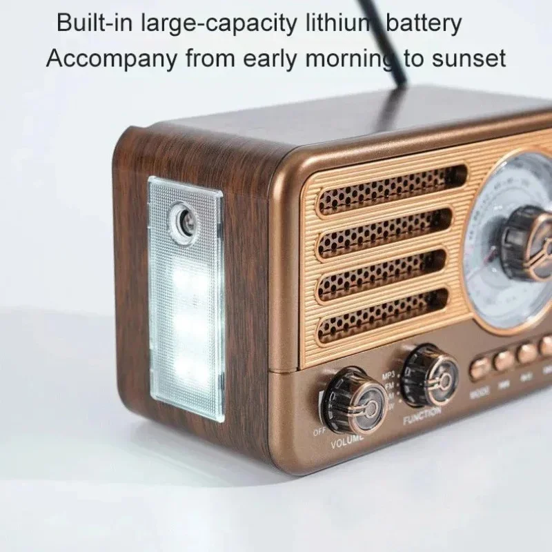 Retro Portable Radio Wireless Bluetooth HIFI Speaker Stereo AM/FM Radio Receiver Player USB TF Card AUX MP3 Digital Player