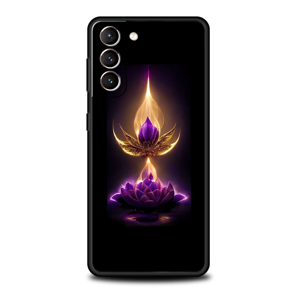 삼성 갤럭시 S25 S24 S23 S22 S20 S21 FE 울트라 S10 S10E S9 플러스 5G 소프트 TPU Fundas 커버 Capas 가방에 대한 연꽃 전화 케이스