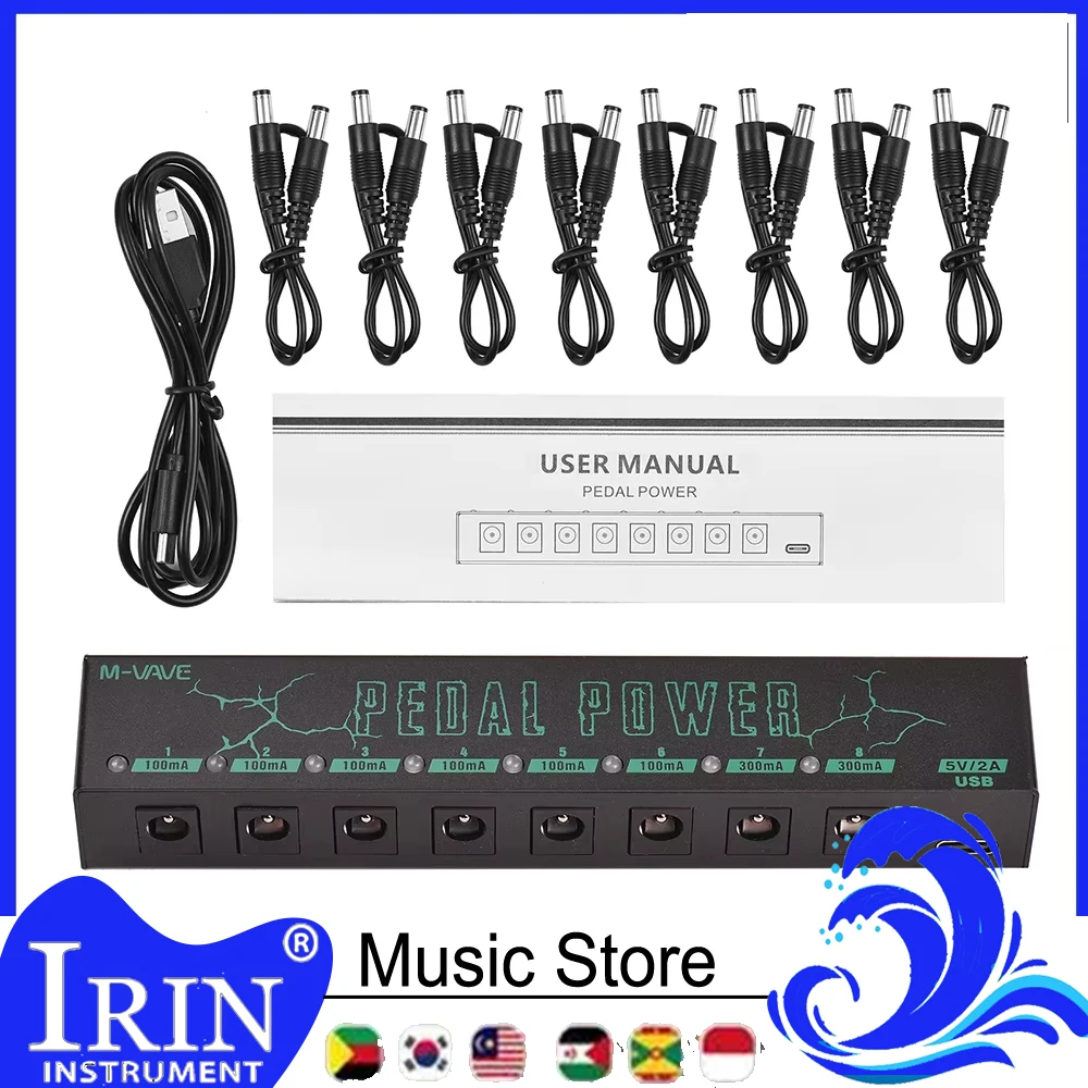 M-VAVE PEDAL POWER Guitar Pedal Power Guitar Effector Power Supply 8 Isolated DC Output Ideal for Guitar Bass