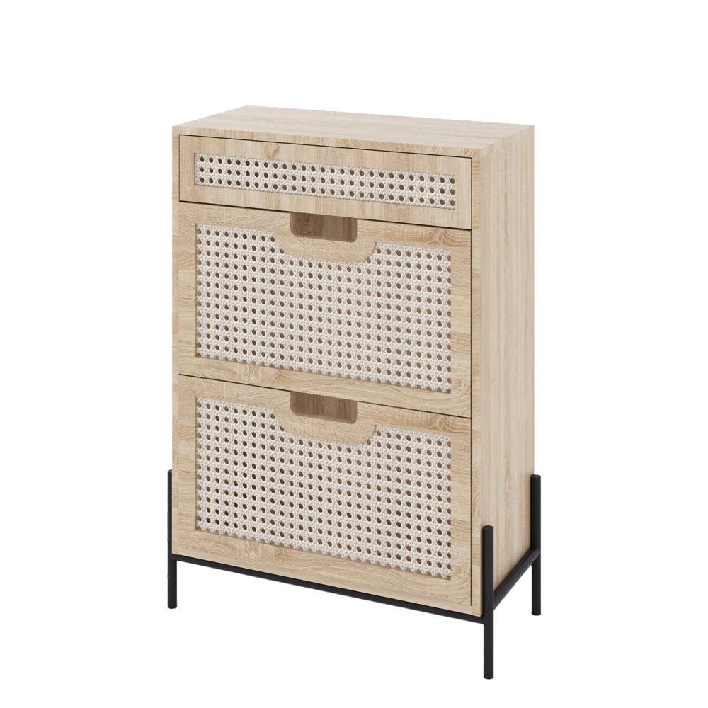 

2 Flip Drawers Shoe Cabinet Storage for Entryway, Shoe Organizer Cabinet with Drawer Adjustable Shelf for Hallways, Room