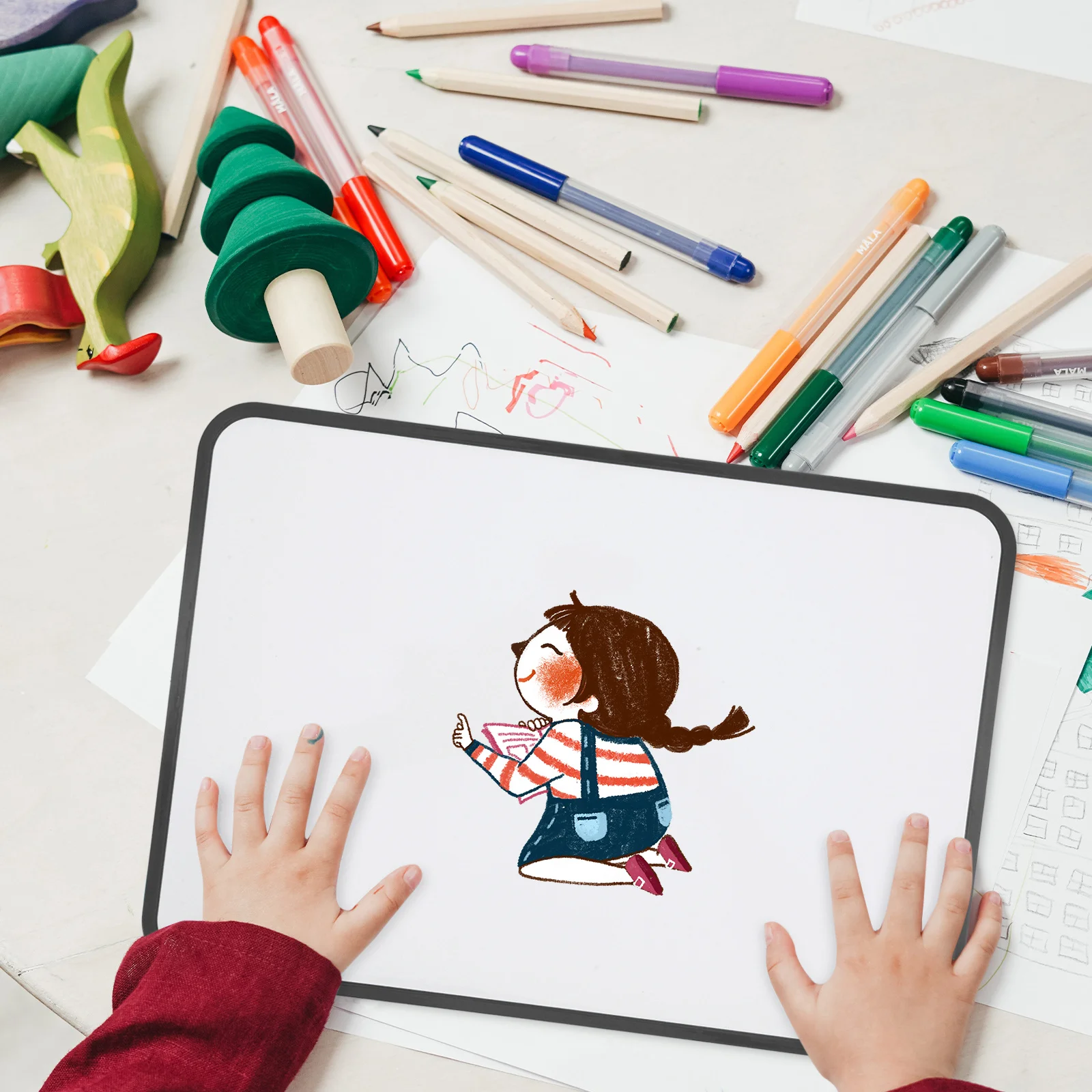 Pizarra blanca pequeña de borrado en seco, tablero de escritura magnético para niños, aprendizaje de dibujo, regalo educativo creativo, pizarra pequeña
