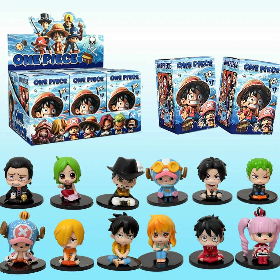 

Anime One Piece Sitting Figures Blind Box Cute Mini Character PVC Statues For Desk Decoration Birthday Gift In Stock Hot