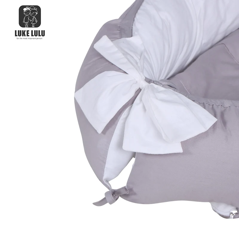 Cama nido plegable para recién nacido, tumbona de lujo, portátil, color gris