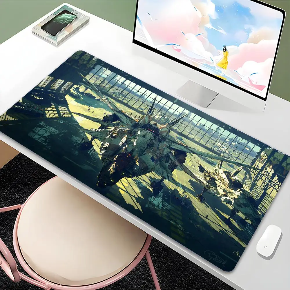 جديد أجزاء الطائرات ماوس الوسادة مقاتلة كبيرة الكمبيوتر طاولة مكتبية الحصير المطاط المضادة للانزلاق HD الألعاب لوحة المفاتيح ماوس طويل حصيرة مكتبية #4