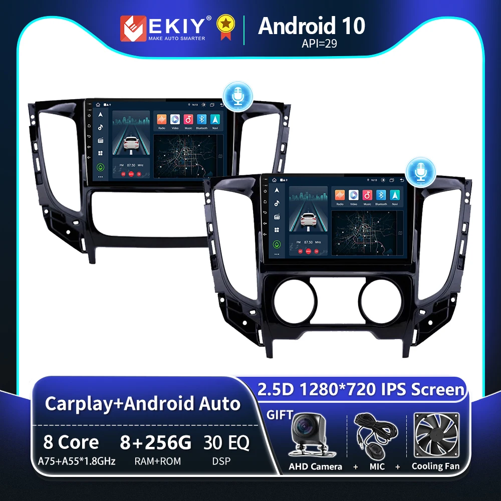 EKIY T8 Car Radio GPS Android 10 For Mitsubishi L200 5 2015-2019 Multimedia Video Player Navigation Auto Carplay Stereo BT 2 Din