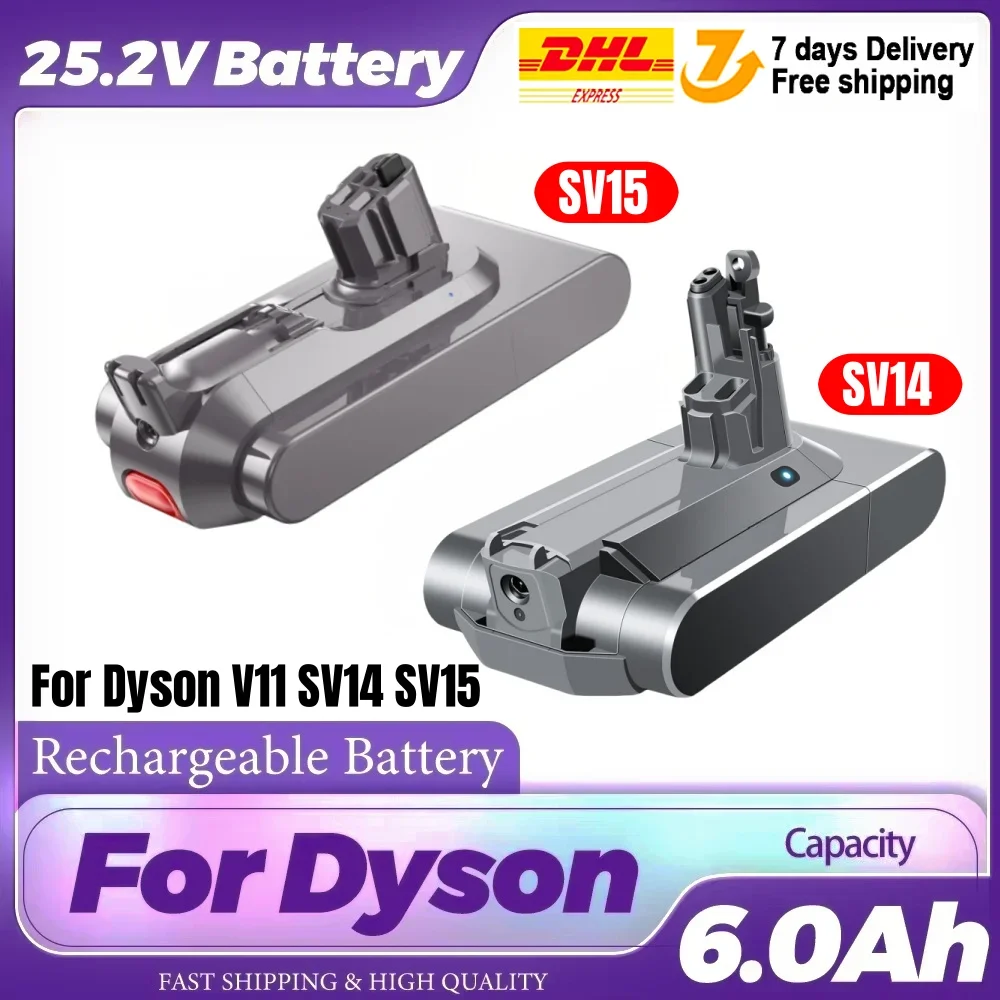

25.2V 8.0Ah Battery for Dyson SV14 SV15 Serie Vacuum Cleaner Fluffy V11 Absolute Extra V11 Absolute V11 Animal 970145-02 Battery