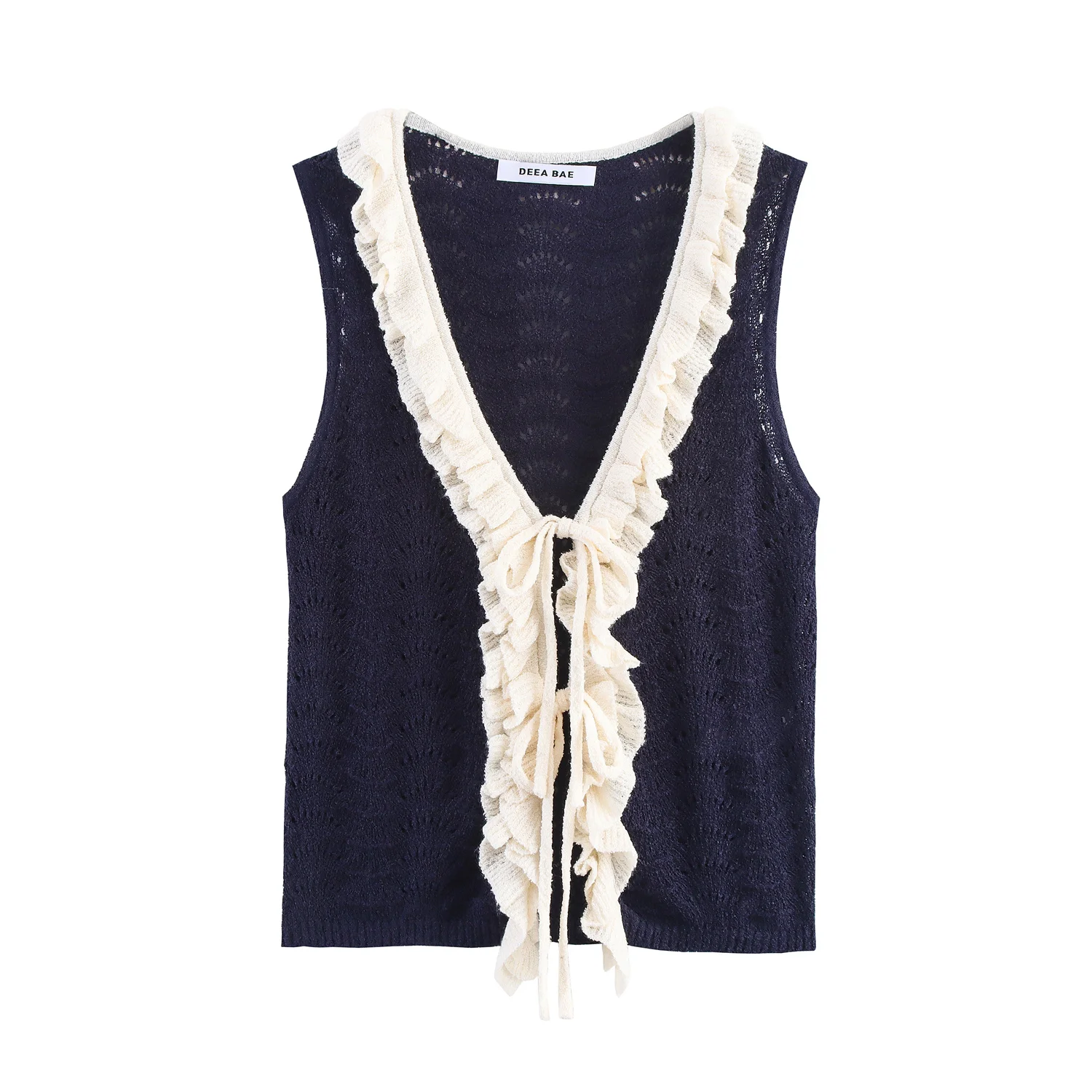 

Korejepo 2025 New Women Clothing European and American Style Fashionable Simple Contrasting Layered Decorative Vest Top