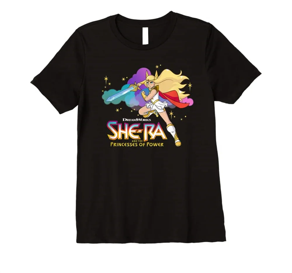 Masters Of The Universe She Ra And Swiftwind T Shirt Mens Licensed Cartoon Black