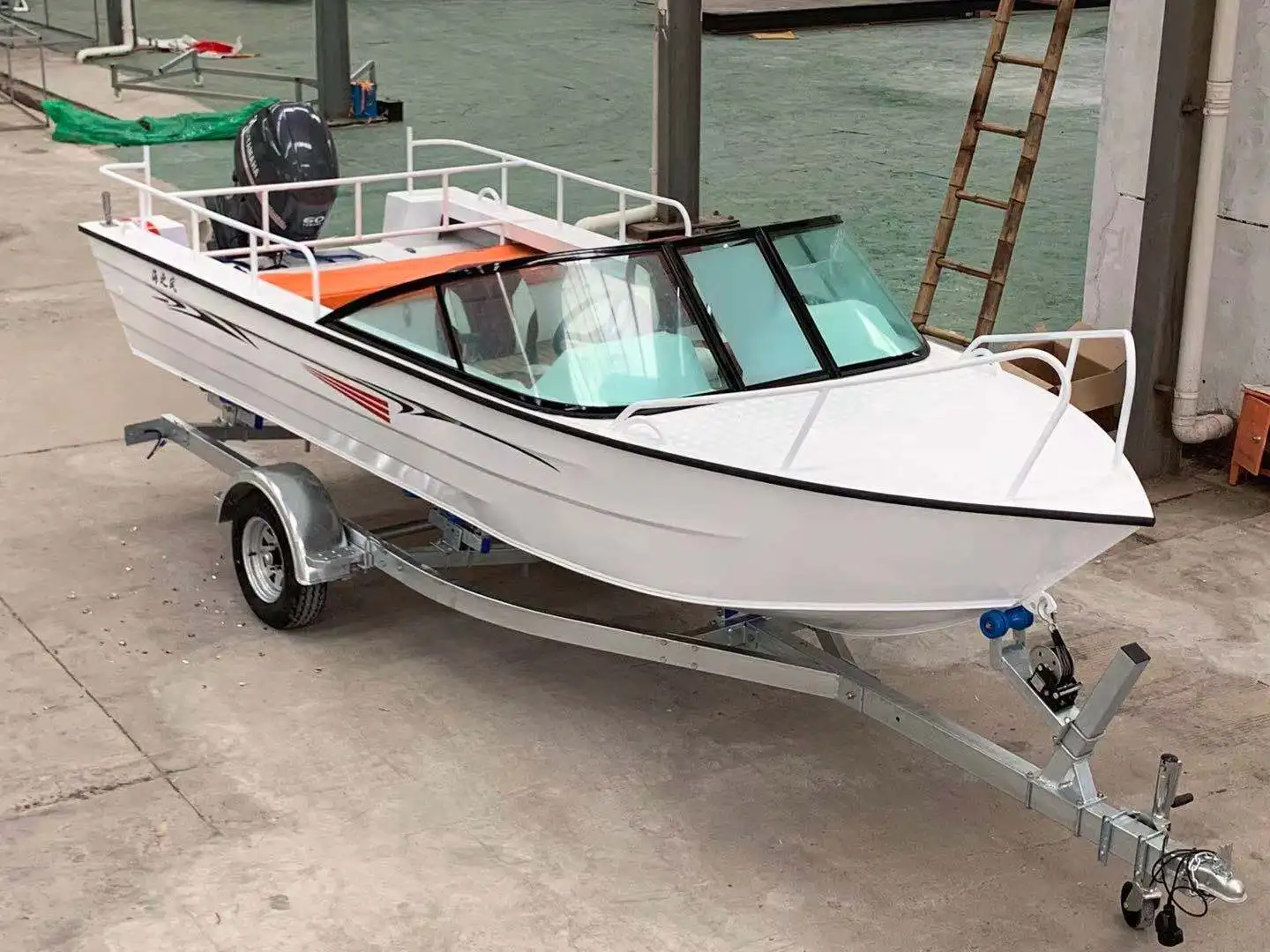 KAIP Luxury Aluminum Yacht 5.28M CE Fishing Aluminum Boat Rescue Speed Boat