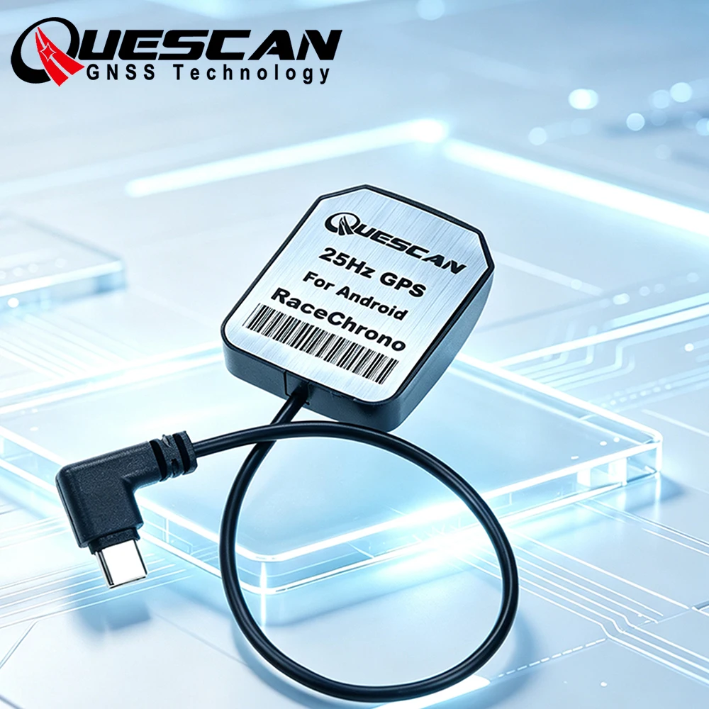 QUESCAN 25Hz USB Type-C GPS GNSS Antenna Receiver for Android RaceChrono GPS Karting Motor Racing USB GPS Galileo BeiDou GLONASS