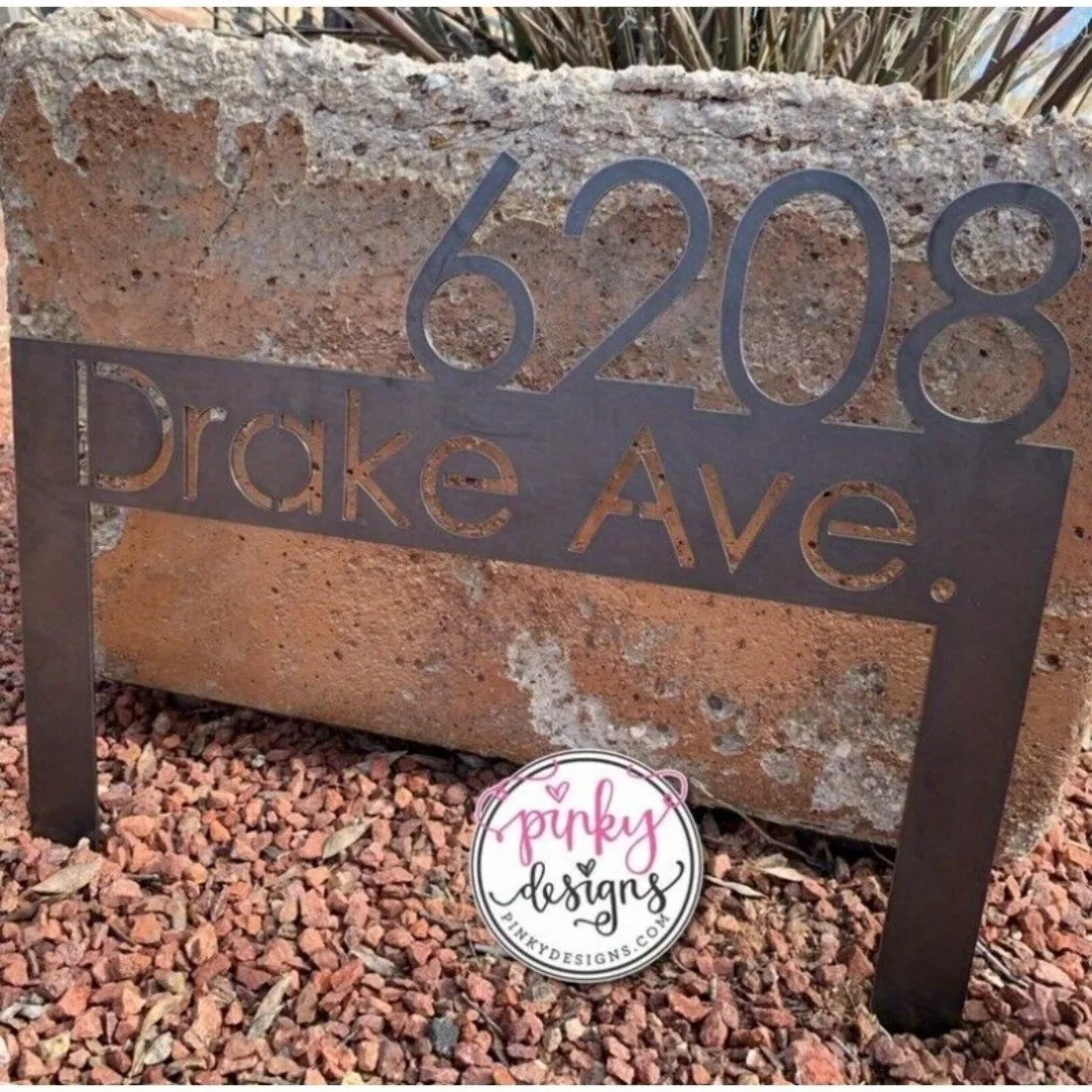 Personalized Modern Address Sign with Street Name - Custom Metal Yard Elegance Plaque, Sophisticated Home Addition