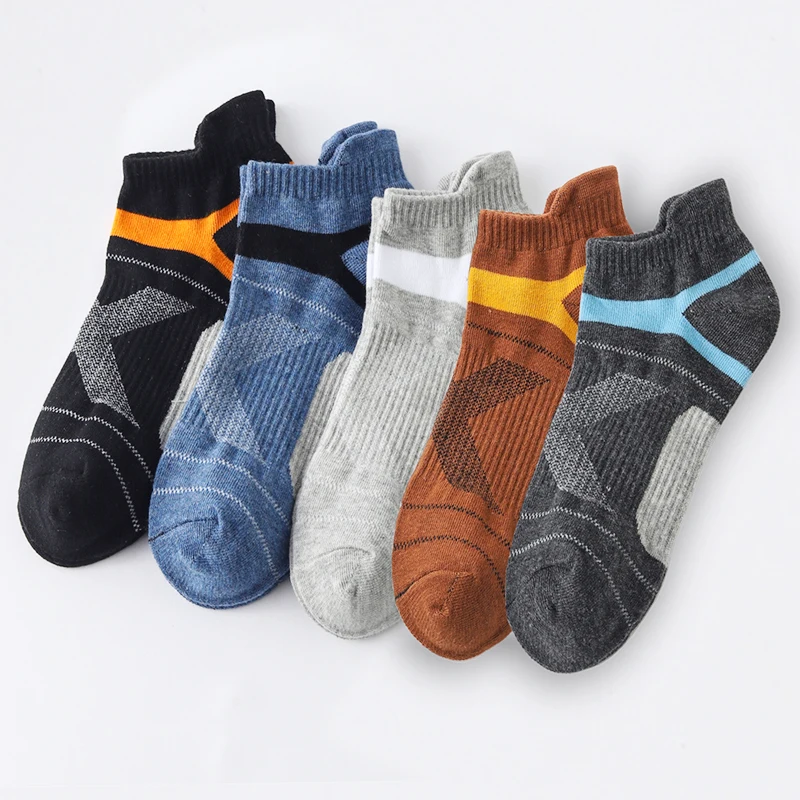 5 Pairs High Quality Socks Men\'s Ankle Protection Short Socks Breathable Cotton Sports Socks Black Low Cut Run Men Ankle Socks