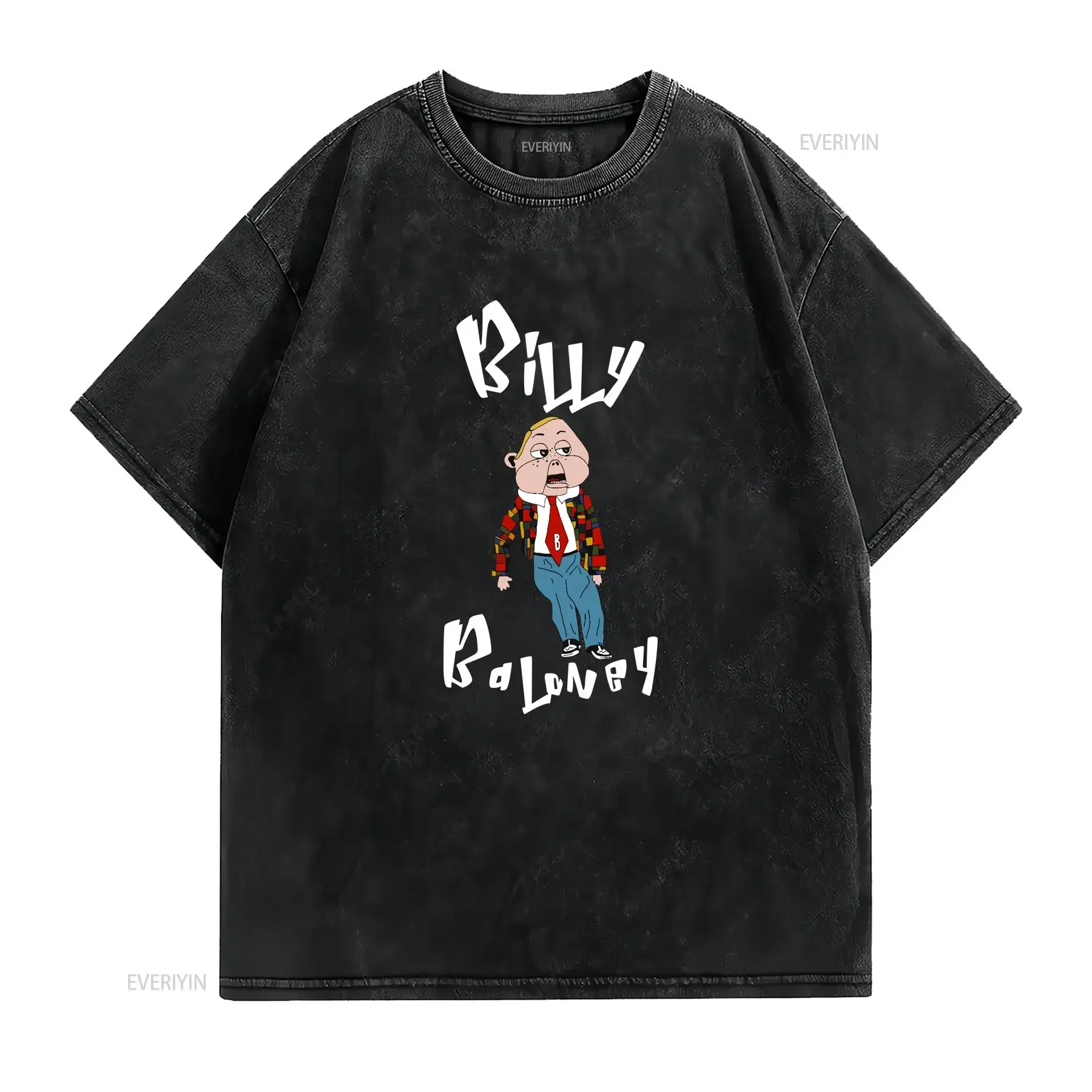 Billy Baloney  T Shirt vintage Washed Unisex Soft Top For Everyday Wear Stretched Versatile Casual streetwear homme Slightly
