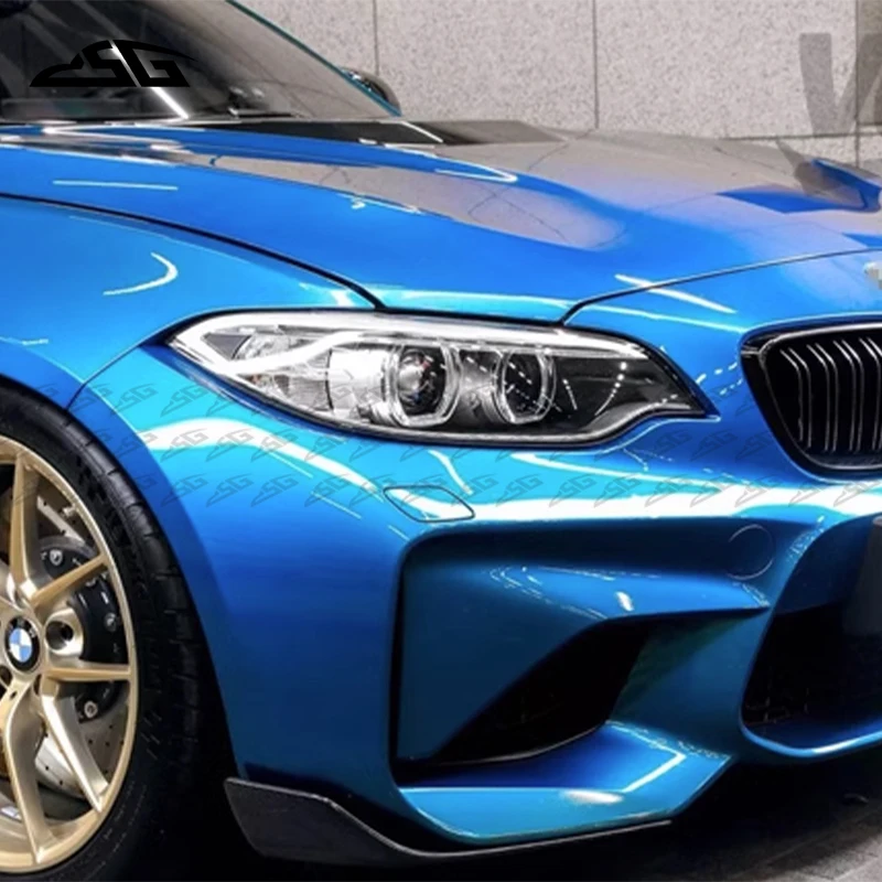 

Carbon Fiber Front Bumper Splitters Lip Lower Spoilers Lip Corner Guard Kit for BMW 2 Series F87 M2 Base Coupe 2-Door 2015-2021