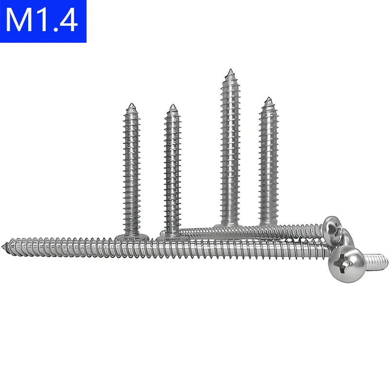 M1.4 304 Stainless Steel Phillips Cross Recessed PAN Head Self Tapping Screws DIN 7981