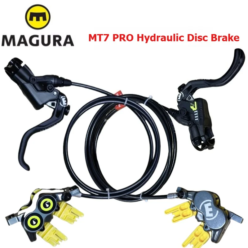 

MAGURA MT7 PRO bicycle brake 4-piston Hydraulic Disc Brake for Mountain Bikes Front 100cm/Rear 200cm Hoses Split Design
