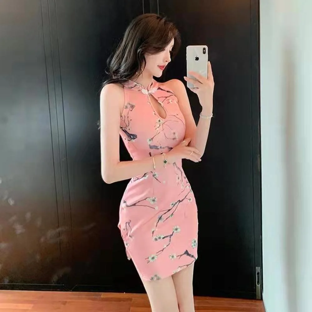 Chinesische Art Frauen elegante Qipao Retro Cheong sam Kleid orientalische Kleidung Party Club sexy Bodycon Vintage Qipao Kleid modern