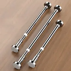 Multifunctional Extendable Rod Adjustable Stainless Steel Curtain Telescopic Pole Household Hanging Rod Bathroom Product 35-80cm