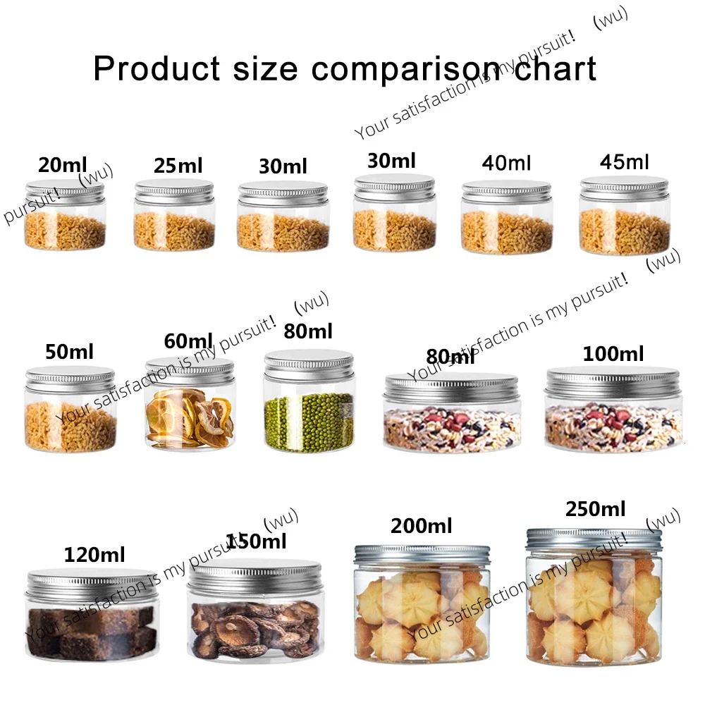 1-10pcs 20/25/30/40/45-250ml aluminum round jar with lid, dispensing skin care products, food
