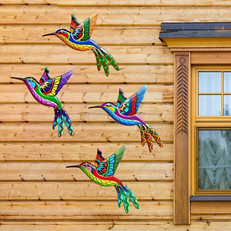 Wrought Iron Hummingbird Garden Bedroom Office Wall Hanging Universal Home Decor Living Room Art Crafts Ornament Indoor Outdoor