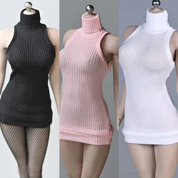 1/6 Scale Female High Collar Sleeveless Sweater Dress Clothes Model Fit 12'' PH TBL Soldier Action Figure Body Dolls