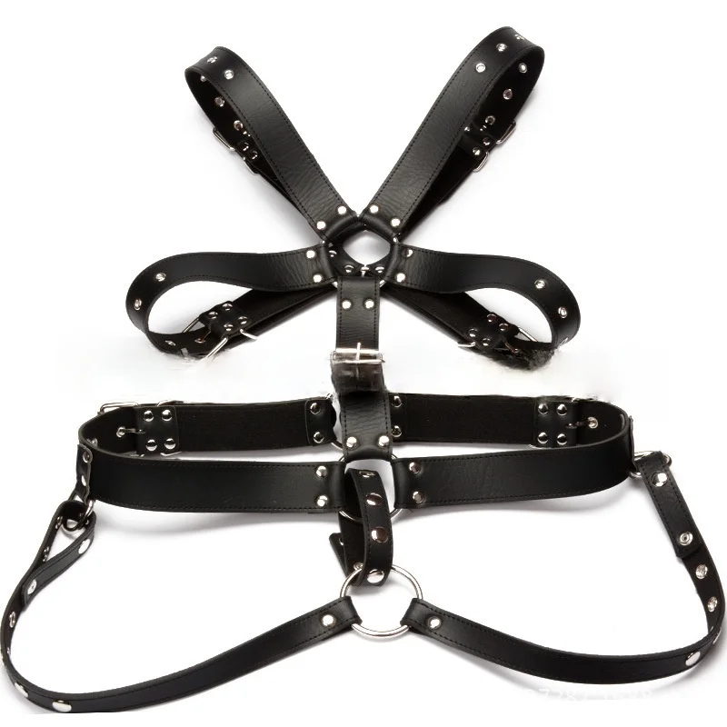 Male Body Harness Belt Lingerie PU Leather Bondage Strap Bdsm Adjustable Fetish Gay Clothing Erotic Punk Rave Underwear for Sex