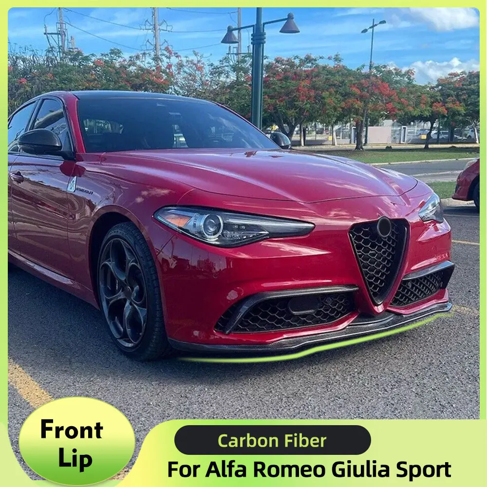 

Car Front Bumper Lip Splitters For Alfa Romeo Giulia Sport Sedan 2016-2018 Carbon Fiber / FRP Front Lip Spoiler Body Kits
